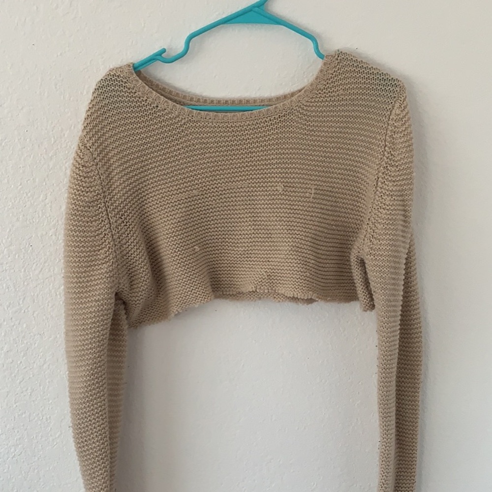 Cropped brown sweater